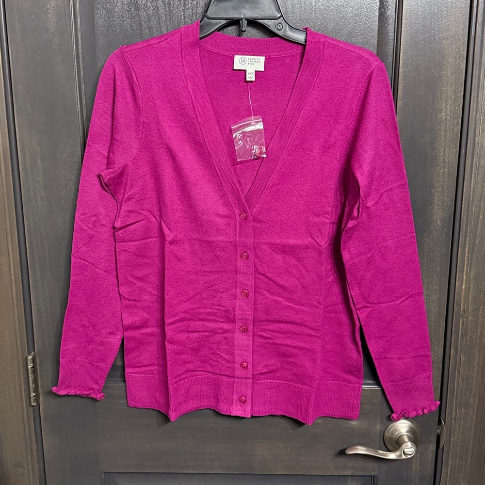 Candace Cameron Bure NWT Surfside Button-Front V-Neck Cardigan ‎ XXS
